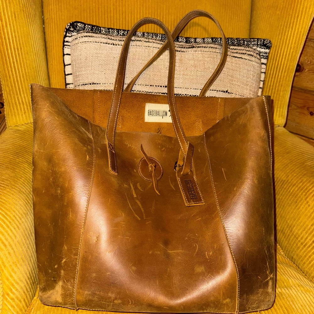 Baseballism Glove Leather Tote Bag With Matching Wallet